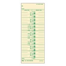 TOPS Weekly Time Cards, Green Ink Front, 3.5 x 9 Inches, 500-Count, Manila (1256)