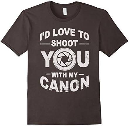 Men's I'd Love To Shoot You With My Canon T-Shirt XL Asphalt