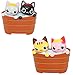 Set of 2 Cat Couple In Barrel Solar Toy Car Dashboard Office Desk Display Home Decor Gift US Seller