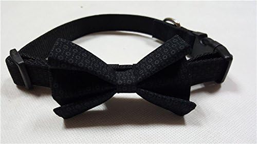 Dog Bow Tie Collar ★ Puppy Ties Cute Dog Collars ★ This Nylon Dog Collar is Perfect for Fancy Dogs. A Cool and Unique Dog Collar! (Small (9" - 11" Long x 1/2" Wide), Grey Dots)