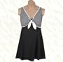It Figures! Slender Thighs Collection Diamond Check Tie Front Swimdress Swimsuit