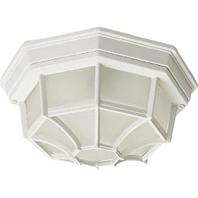 Maxim Lighting - 87920WT - Flush Mount ES 1-Light Outdoor Ceiling Mount - White Finish