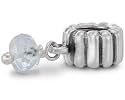 Authentic Pandora Jewelry Sterling Silver Ribbed Charm with Aquamarine March Birthstone