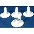 4 White Leather Round Base Ring Finger Jewelry Holder Showcase Display Stands