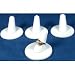 4 White Leather Round Base Ring Finger Jewelry Holder Showcase Display Stands