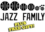 20" x 8.5" Jazz Basketball Family Vinyl Sticker Decal [Die-cut, White] + with Free Basketball Pencil