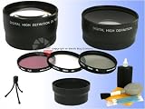 Digital 2x Telephoto & Wide Angle Lens + 3pc Filter Kit for Telephoto/Wide Angle Lens +Filter for Kodak Easyshare Z740 Z710 Z650