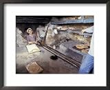 Baking Bread in a Wood-Fired Oven, Morocco Photography Framed Art Poster Print by John & Lisa Merrill, 22x18