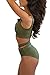 Prograce Women's Sexy Criss Cross High Waisted Bandage 2PCS Bikini Set, M Army Green