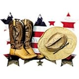 Patriotic Western Women's Tank Top : American Cowboy