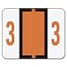 Smead Color-Coded Numeric Label, 3, Dark Orange, Roll (67373)