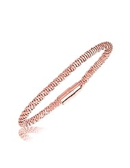 Sterling Silver Rose Hue Plated Fancy Stackable Bracelet