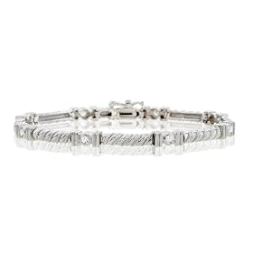 STUNNING 14 CARAT WHITE GOLD DIAMOND BRACELET by Fairfield Jewelers
