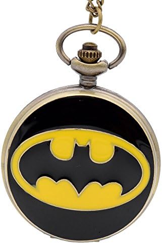 Fashion Men's Quartz Pocket Watch Bat Design Analog Necklace Chain Pendant Women's Bronze