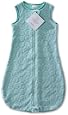 SwaddleDesigns zzZipMe Sack with 2-Way Zipper, Cozy Microplush Wearable Blanket, Jewel Tone Puff Circle in Turquoise 6-12 months