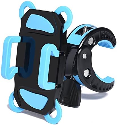 Bike Mount,Nuoer Universal Adjustable Cell Phone Bicycle Rack Handlebar &amp; Motorcycle Holder Cradle fit iPhone 7, 7 Plus, SE, 6s, 6s Plus, 6, 6 Plus, Galaxy S7, Note 7, Easy Install (blue)