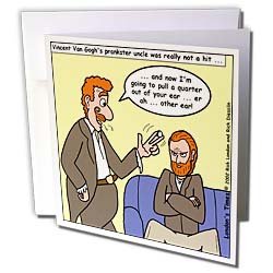 Londons Times Famous People Places Books Cartoons - Van Goghs Annoying Uncle - Greeting Cards-12 Greeting Cards with envelopes
