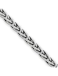 Sterling Silver 18inch 3.25mm Solid Antiqued Spiga Chain Necklace 18 Inches