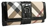 Burberry Coated Canvas Black Leather D-ring Envelope Wallet 3338576
