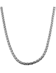 Oxidized Sterling Silver 3-mm Square Foxtail Bali Chain