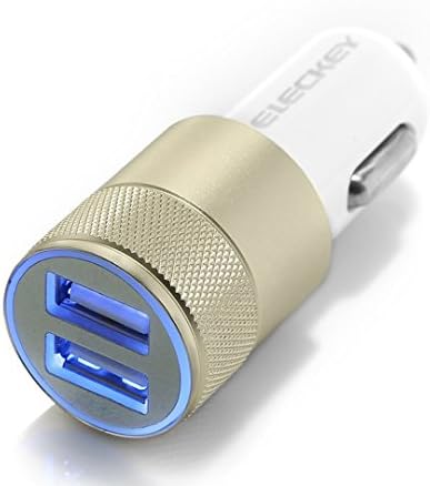 Car Charger, Eleckey 4.8A Dual USB Port Car Charger Portable Travel Charger Rapid Car Charger Auto Adapter for iPhone 6 Plus/6/5S/5/4, iPad, Samsung Galaxy, Smart Phone, Tablets