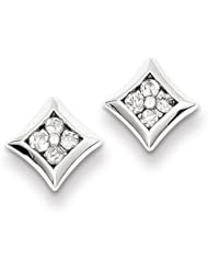 Sterling Silver Diamond Post Earrings