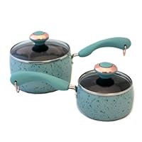Paula Deen Signature Porcelain 'Robin's Egg Blue' 2-piece Saucepan Set