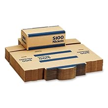 MMF Industries Pack 'n Ship Coin Transport Boxes for Nickels, 100 Dollar Capacity, 50 Boxes per Carton, Blue (240140508)