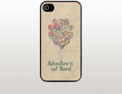 Adventure Is Out There iPhone 4 4s Case - Cool Black Plastic Snap-On Cover - Balloon Design