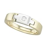 14K Two Tone Gold 0.04 ct. Bezel Set Diamond Wedding Ring