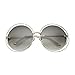grinderPUNCH Women's Halo XXL Round Oversized Wire Sunglasses in Metal