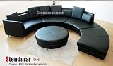 5PC 153 MODERN ROUND SECTIONAL LEATHER SOFA S406