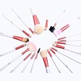 FASH Studio Quality 2011 Series Cosmetic Brush Set with Faux Leather Pouch, Goat and Nylon, 20-Piece