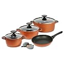 Berndes 097802 Koch-Set COBRE 4-tlg., bestehend aus: Kochtopf mit Glasdeckel 16/20/24 cm und Bratpfanne 20 cm