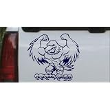 6in X 6.5in Navy -- Muscular Bald Eagle Animals Car Window Wall Laptop Decal Sticker by Rad Dezigns