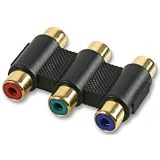 Component Rgb Red Green Blue Rca Phono Video Coupler Adapter Gold