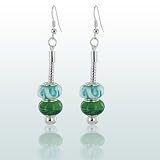 Silver Plated Dangle Earrings for Beads (Beads not included)