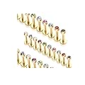 Piercing L�vre Labret Plaqu� Or Cristal Strass Blanc