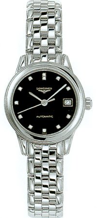 Longines Flagship Black Dial Diamond Ladies Watch L42744576