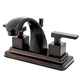 Kingston Brass KS4645QLL Two Handle 4 in. Centerset Lavatory Faucet with Brass Pop-up