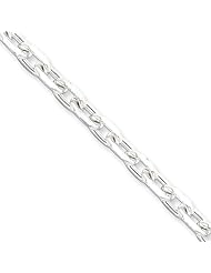 5.4mm, Sterling Silver, Diamond-Cut Cable Chain, 20 inch