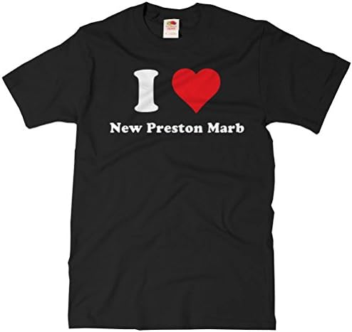 ShirtScope Adult I Heart New Preston Marb T-shirt - I Love New Preston Marb Tee XL Black