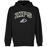 NCAA Akron Zips Black Logo Arch Applique Midweight Pullover Hoody
