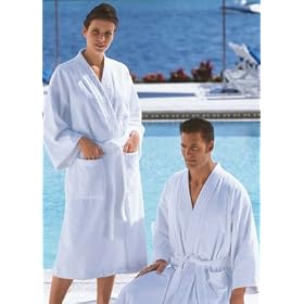<b>Lightweight White Terry Bathrobe - Great for Pool or Spa / 38 Length</b>
