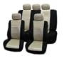 FH-FB060115 Trendy Elegance Car Seat Covers, Airbag compatible and Split Bench, Beige / Black color