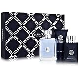 Versace Pour Homme for Men 3 Piece Set Includes: 3.4 oz Eau de Toilette Spray + 3.4 oz Hair & Body Shampoo + 2.5 oz After Shave Balm
