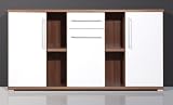 Produkt-Bild: Sideboard Freeport B&uuml;roschrank 150x80cm Walnuss weiss Seitenschrank