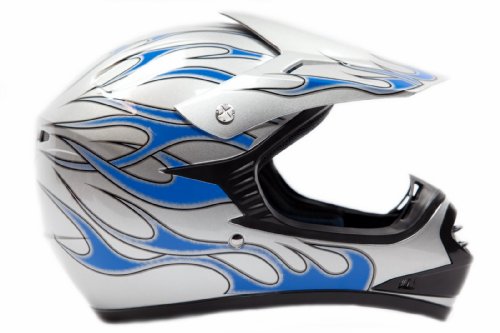 Youth Motocross Helmet ATV Dirt Bike MX Motorcycle Blue Flame, Medium 41airA59V7L Youth Motocross Helmet ATV Dirt Bike MX Motorcycle Blue Flame, Medium