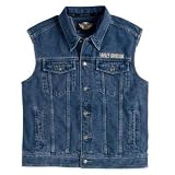 Men's Bar & Shield Logo Denim Vest