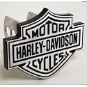 Harley Receiver Hitch Cover (PLA002238) Harley-Davidson Bar & Shield Logo - (Black & Silver) Fits 1-1/4" & 2" Receiver Hitch